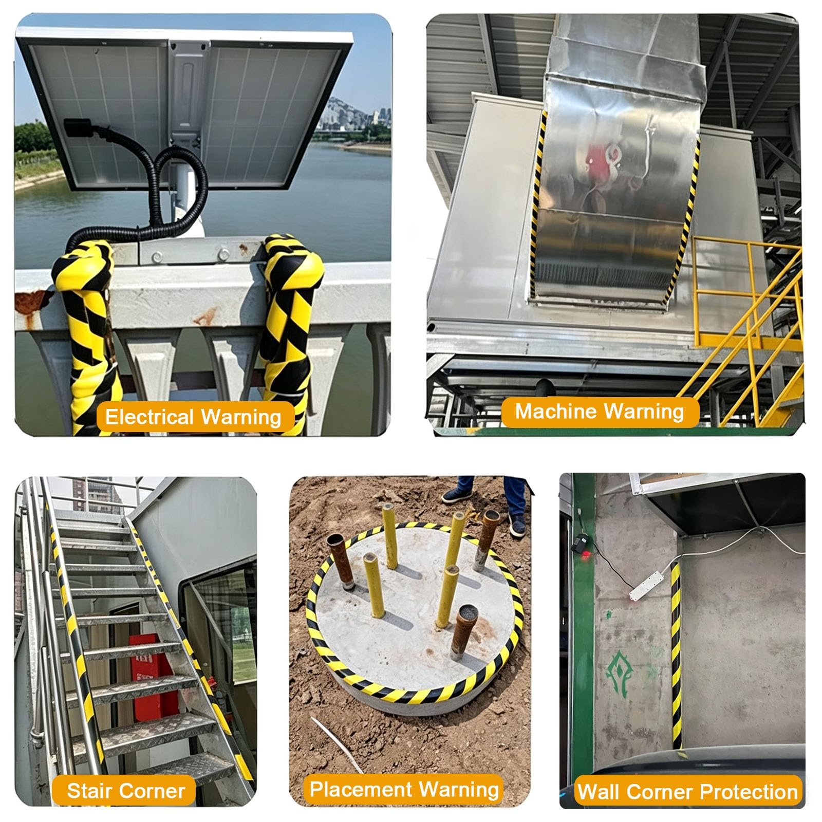 Paraspigoli Angolari, NBR, Autoadesivi, a Forma di L, Paracolpi Garage | Paraspigoli Muro, Para Spigoli, Colori di Segnalazione, per Officine, Macchinari, Garage e Angoli(500cm/197in)