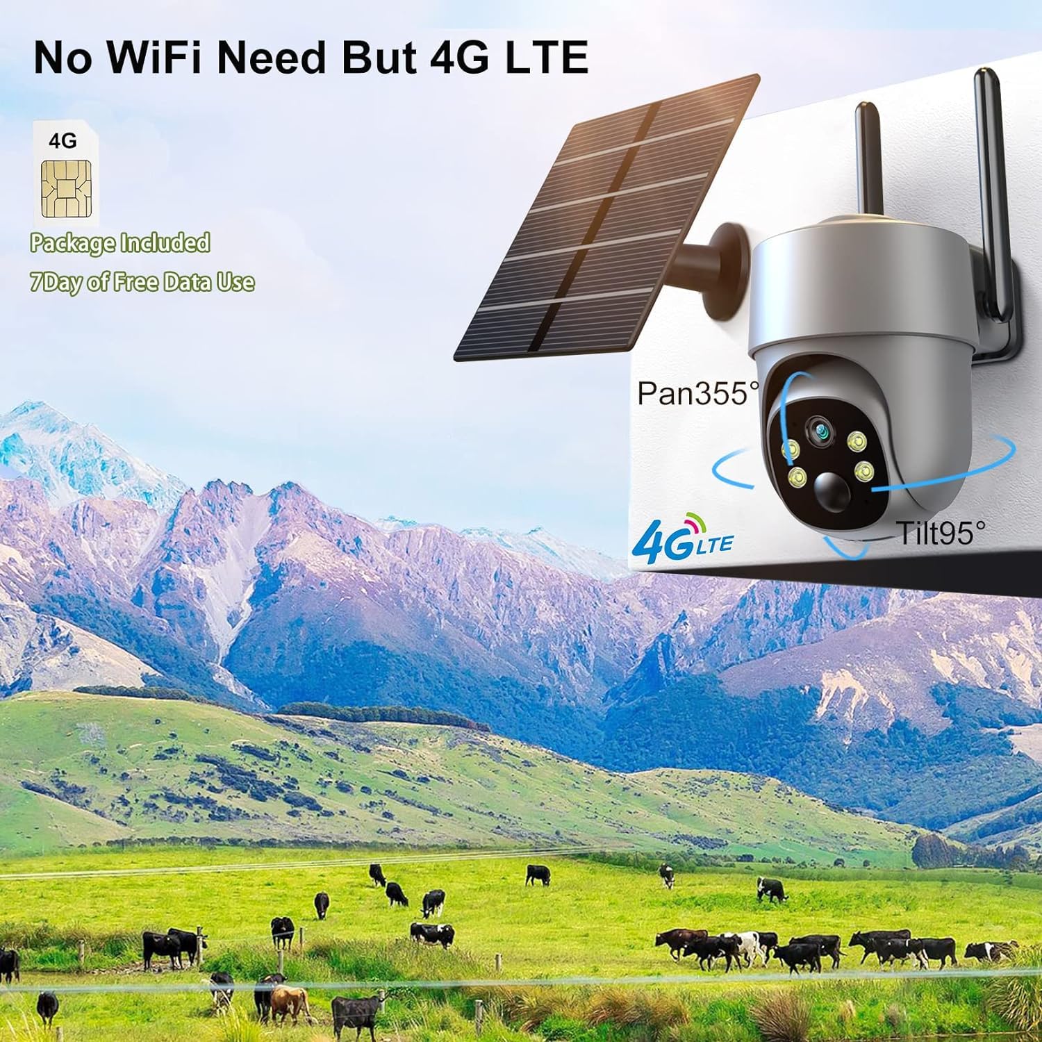 スマホアクセサリー SOLAR CAMERA V380 Pro 3 Lens IP Solar Camera HD 15 MP CCTV Night Vision Two-Way