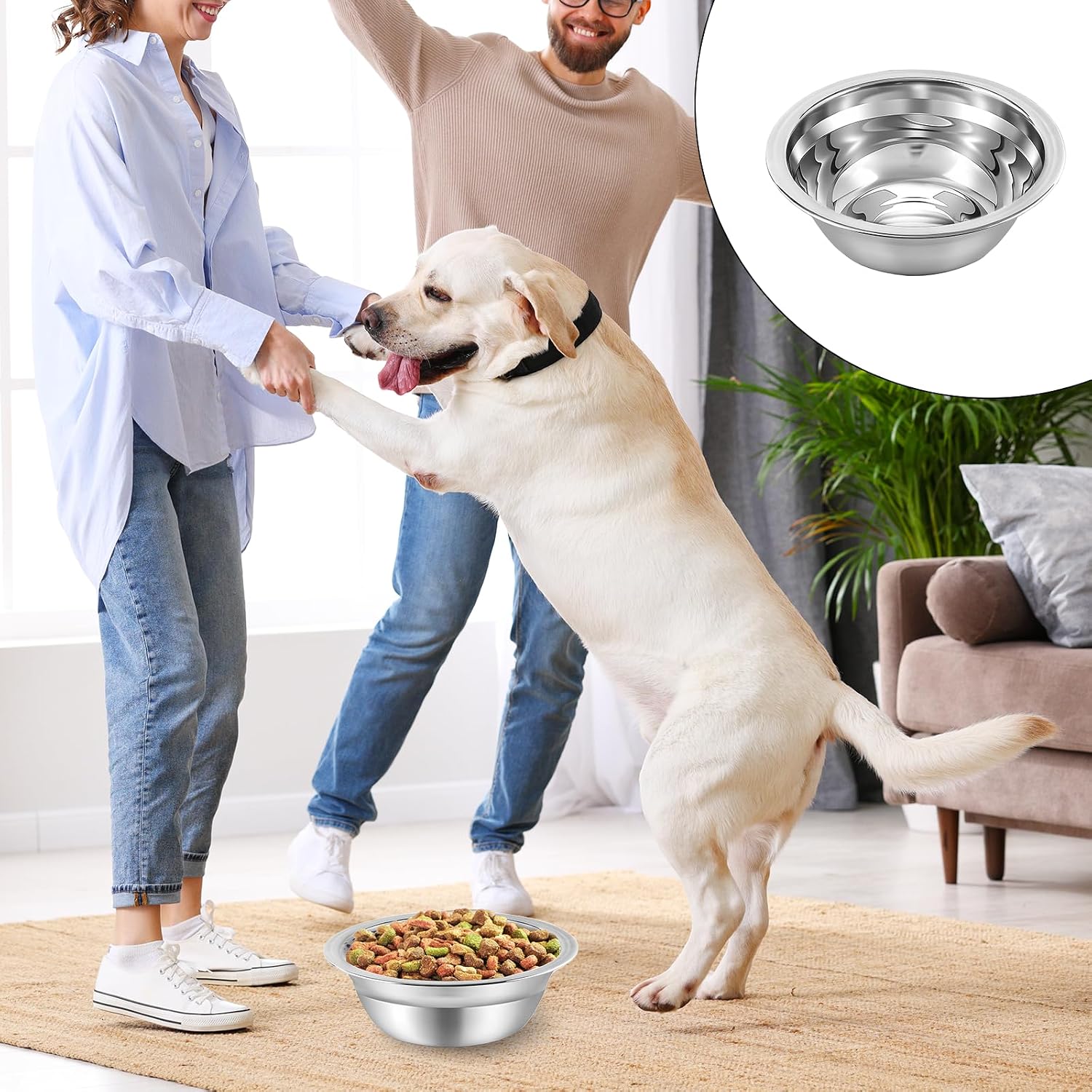 30 Pcs Stainless Steel Metal Dog Bowls Bulk Small Metal Dog Food Water Container Replacement Lightweight Bowl for Small Medium Large Dogs, Dishwasher Safe (5.5 Inch)