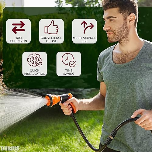 Miniatura 4 de Conector de manguera para lavadora a presión M22 de 0.551 in, acoplador de manguera de lavado a presión 4500 PSI, latón resistente, conexión rápida