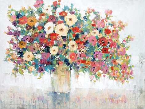 Trademark Fine Art Canvas Wall Art - Tim OToole Mix Flower Bouquet I Wall Art for Living Room, Bedroom, or Office Decor