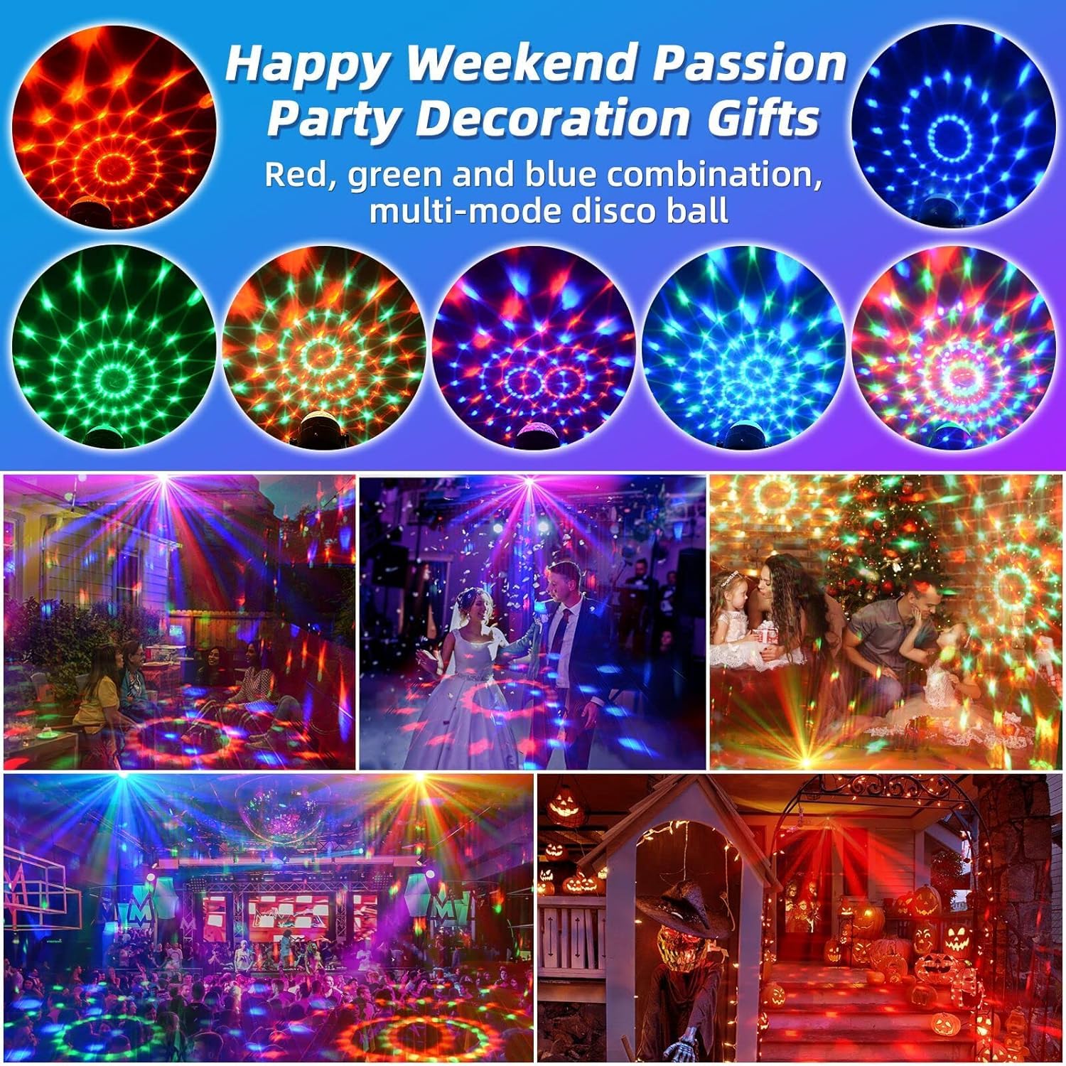 RGB Discobal Lamp – E27 – Geluidsgestuurd – Met Afstandsbediening – Roterend – LED – Voor Feest, Bruiloft, Podium, Bar