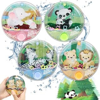 SevenQ Water Games for Kids, 4 Pack Handheld Water Game Animal Toys, Water Ring Toss Handheld Games, Travel Games for Kids and Family, Retro Toys Small Toys for Party Favor Stocking Stuffers