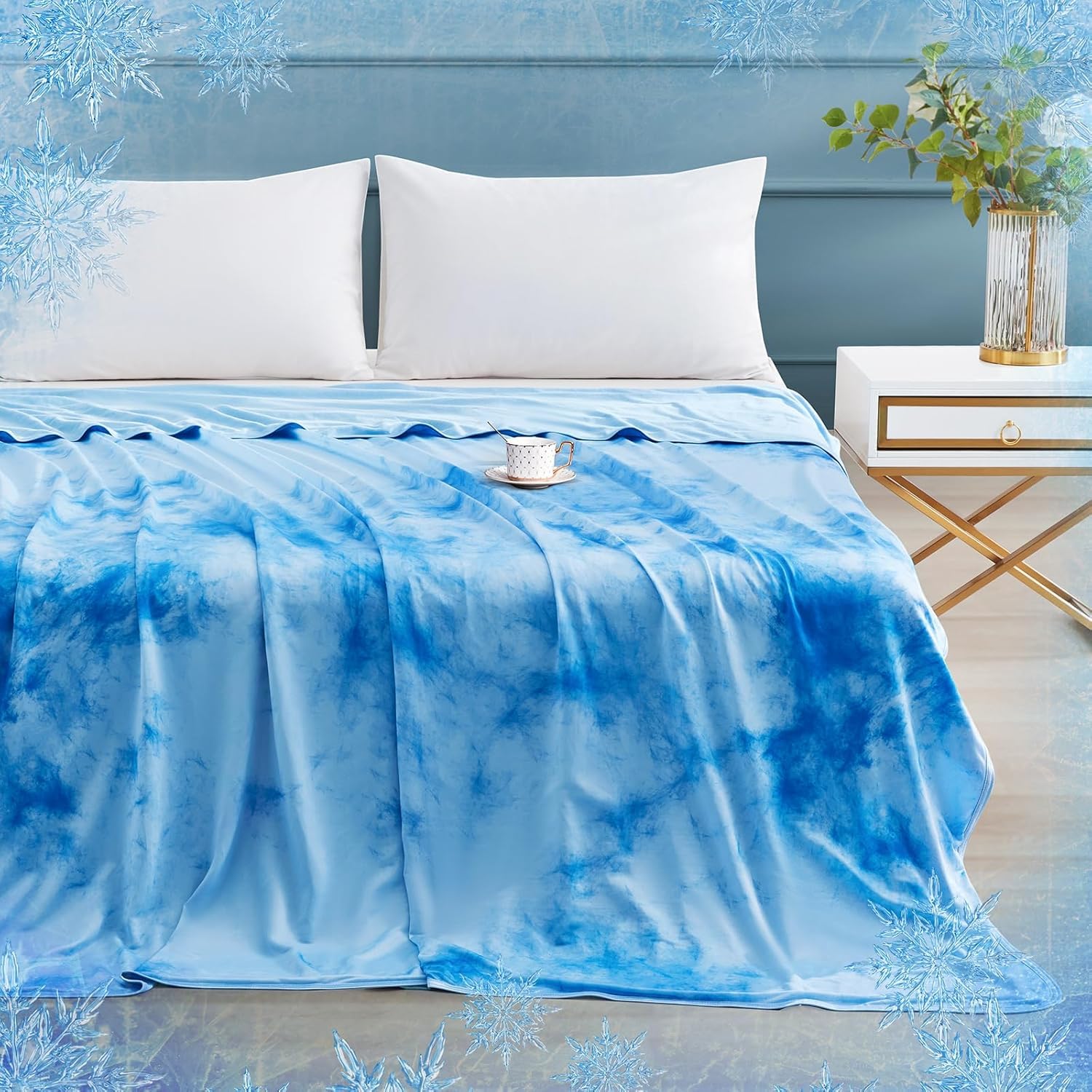 Elegear Kühldecke, Japanische Arc-Chill 3.0 Q-Max>0,5 Kühlfasern Selbstkühlende Sommerdecke, Doppeltes Kältegefühl absorbiert Körperwärme, kühlende Decke für Menschen Dünne Wohndecke