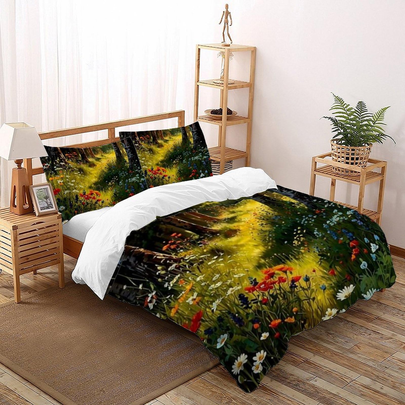 Housse de couette 260x220cm forêt 3D pour transformer la chambre des enfants