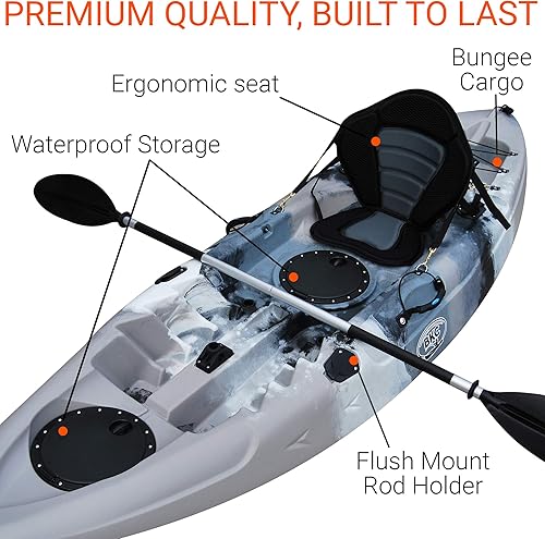 Miniatura 4 de BKC FK184 - Kayak de pesca de 2.74 m de eslora con un asiento individual y remo incluido