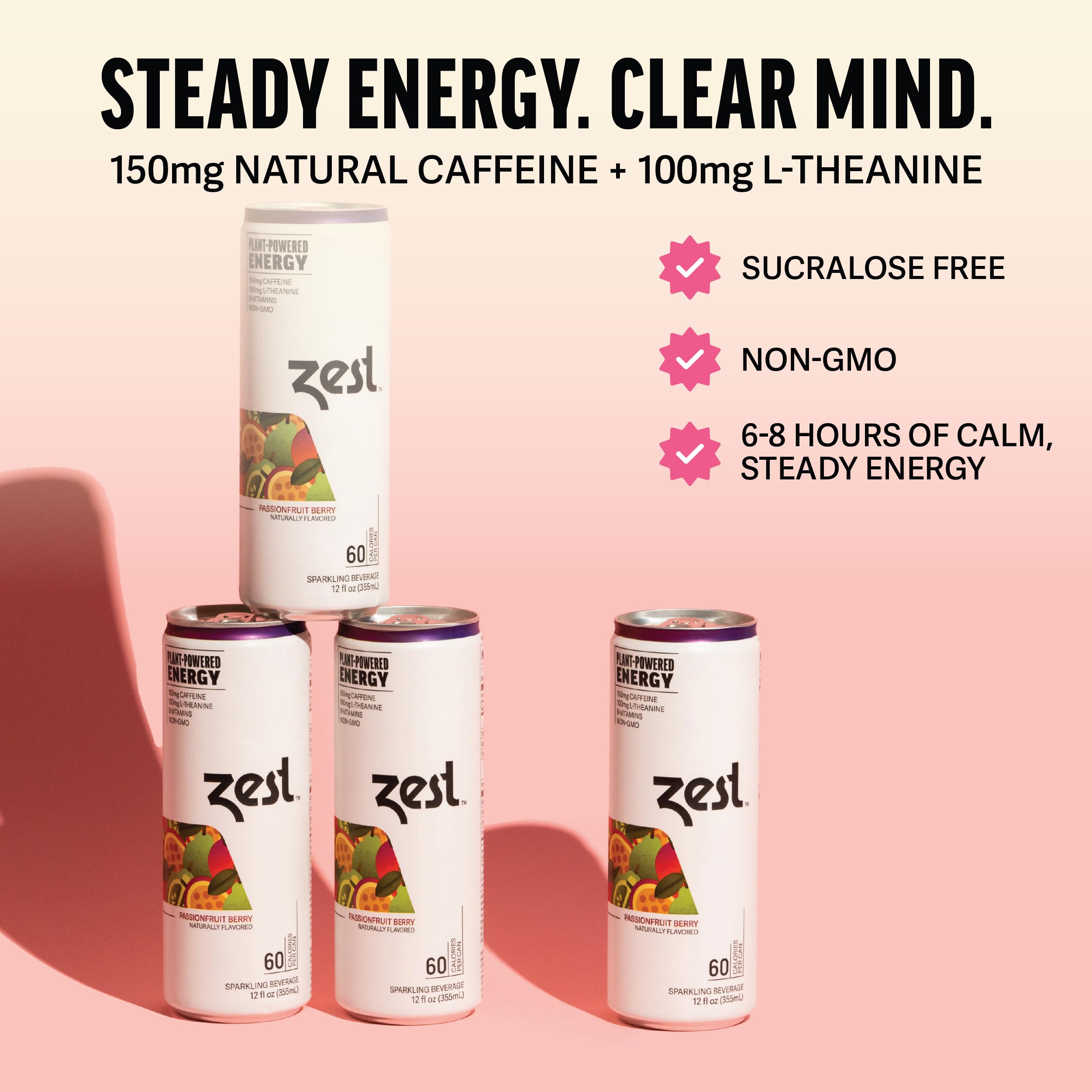 Amazon.com : Zest Clean Energy Drink – Passionfruit Berry – 150mg