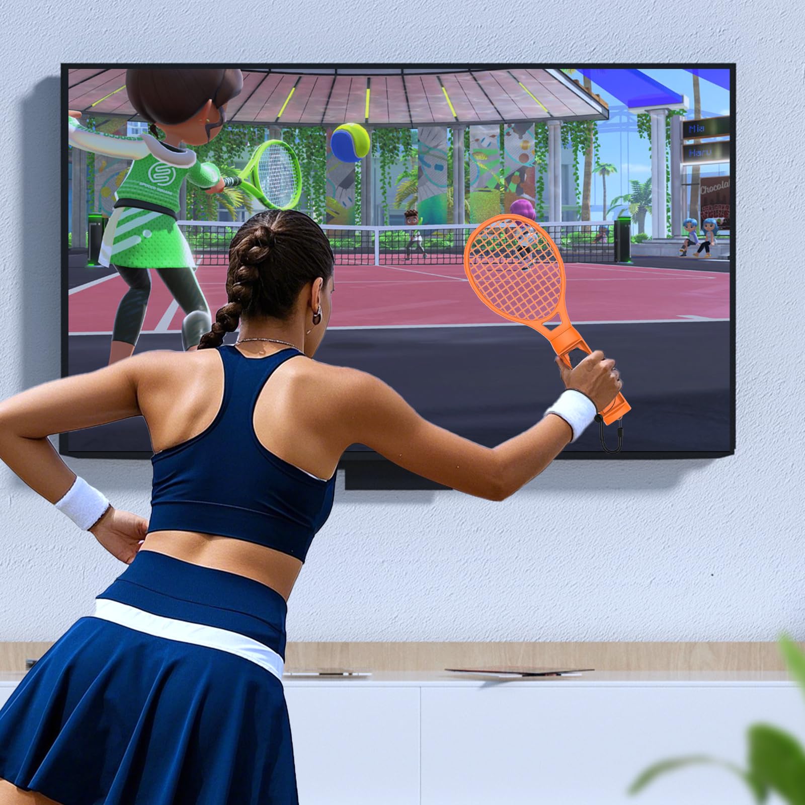 XHSESA Tennis Racket Gamepad Accessories for Switch 2 - Compatible with Switch Sports & Motion Games, Grip Controllers for Joy-Con (Black)