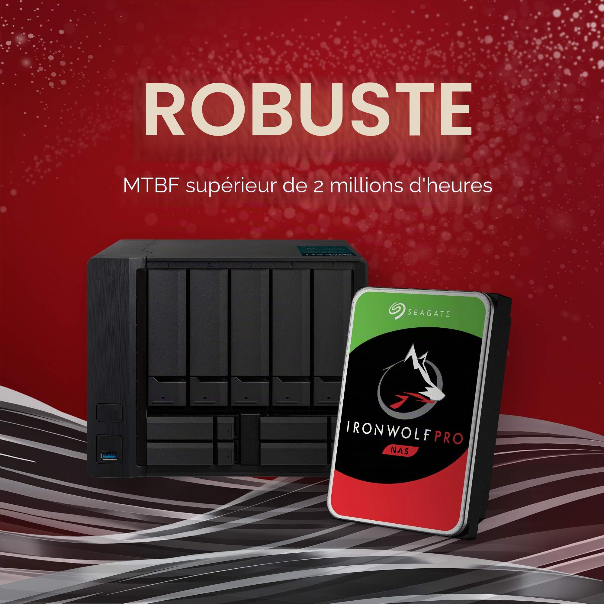 Seagate IronWolf Pro 12 To, Disque dur interne NAS HDD – CMR 3,5 pouces SATA 6 Gbit/s, 256 Mo de mémoire cache, pour NAS RAID, services de récupération des données Rescue (ST12000NE0007)