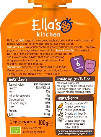 Ella's Kitchen Organic Baby Brekkie Mango 100 g (Pack of 6)