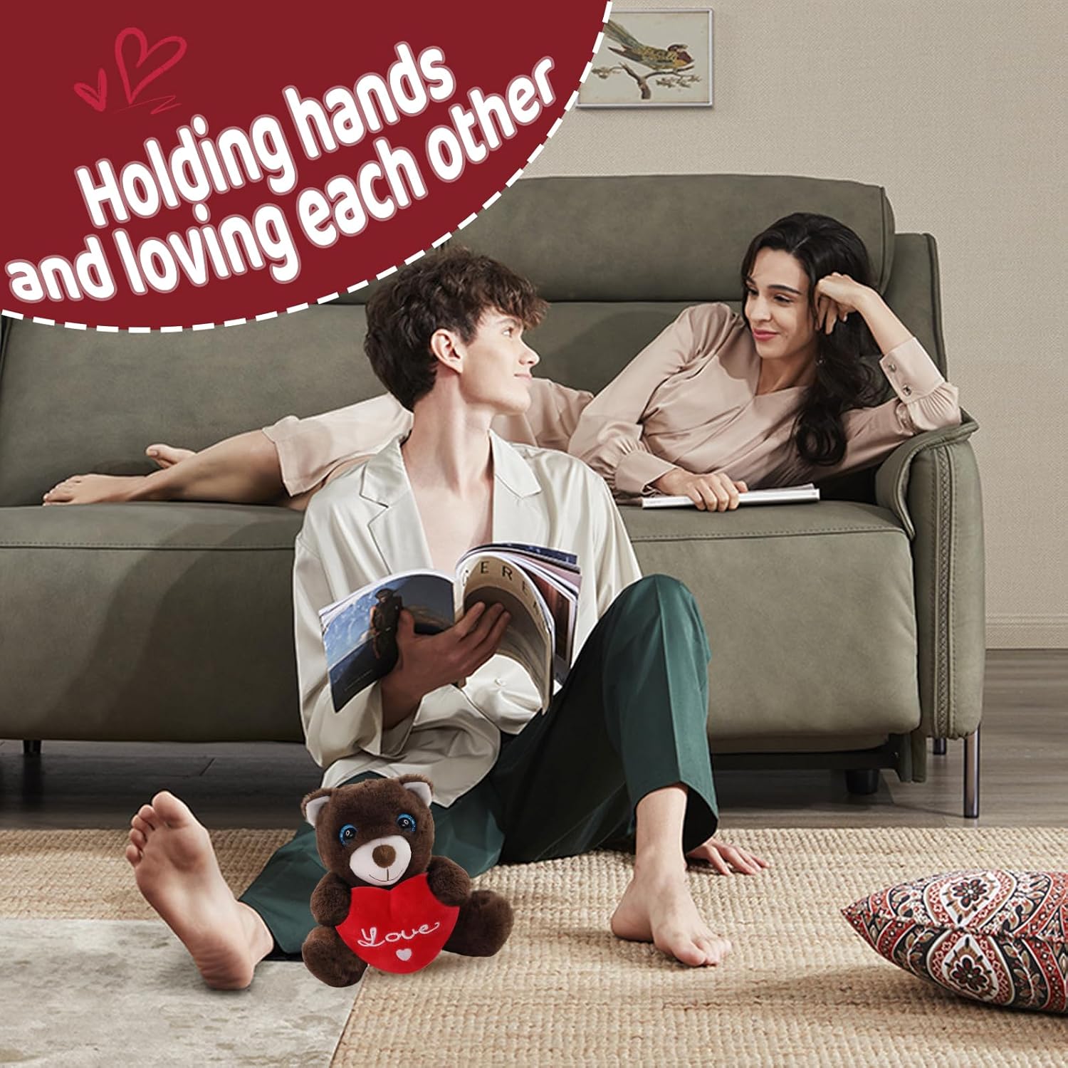 Sew Butiful Plush Bear - Birthday Gift - for Couples or Kids - for Him - for Her - Amor - Te Amo - I Love You - Teddy Bears - Bear Stuffed Animal - Image 2