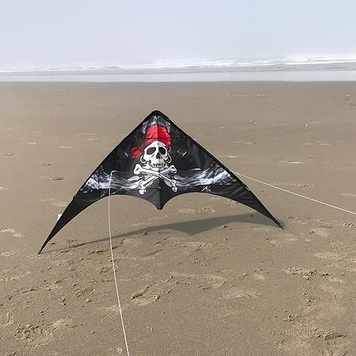 Vista 2 de In the Breeze 48-inch Stunt Kite, Dual Line, Framed Kites for Beginner to Intermediate Sport Kite Flyers Smokin' Pirate