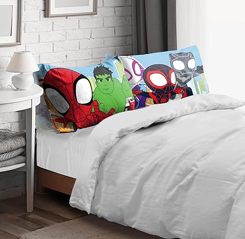 Miniatura 7 de Sunny Side Up Marvel Spidey & His Amazing Friends - Juego de 2 fundas de almohada reversibles, fundas de almohada de doble cara con Spiderman, araña