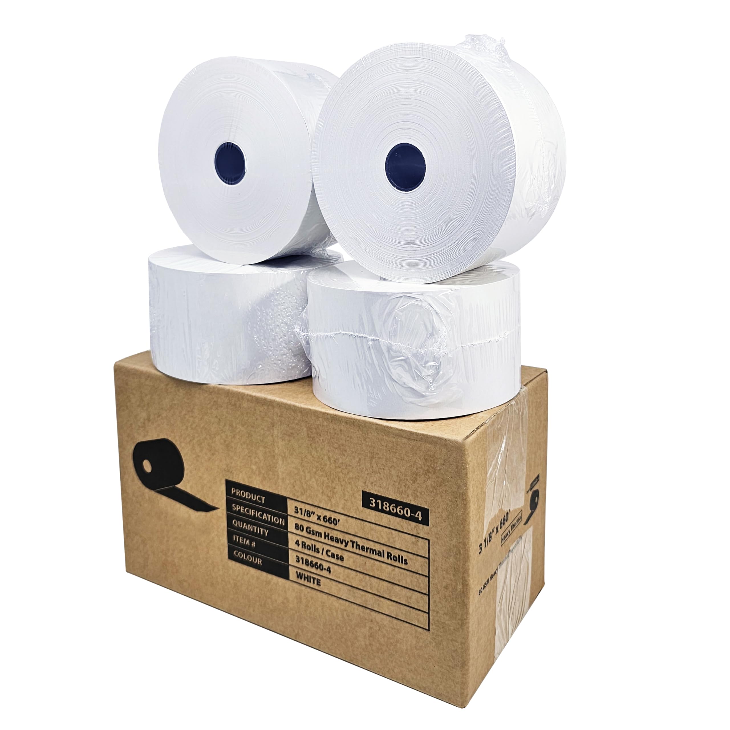 (4 Rolls - 1 Case) 3 1/8