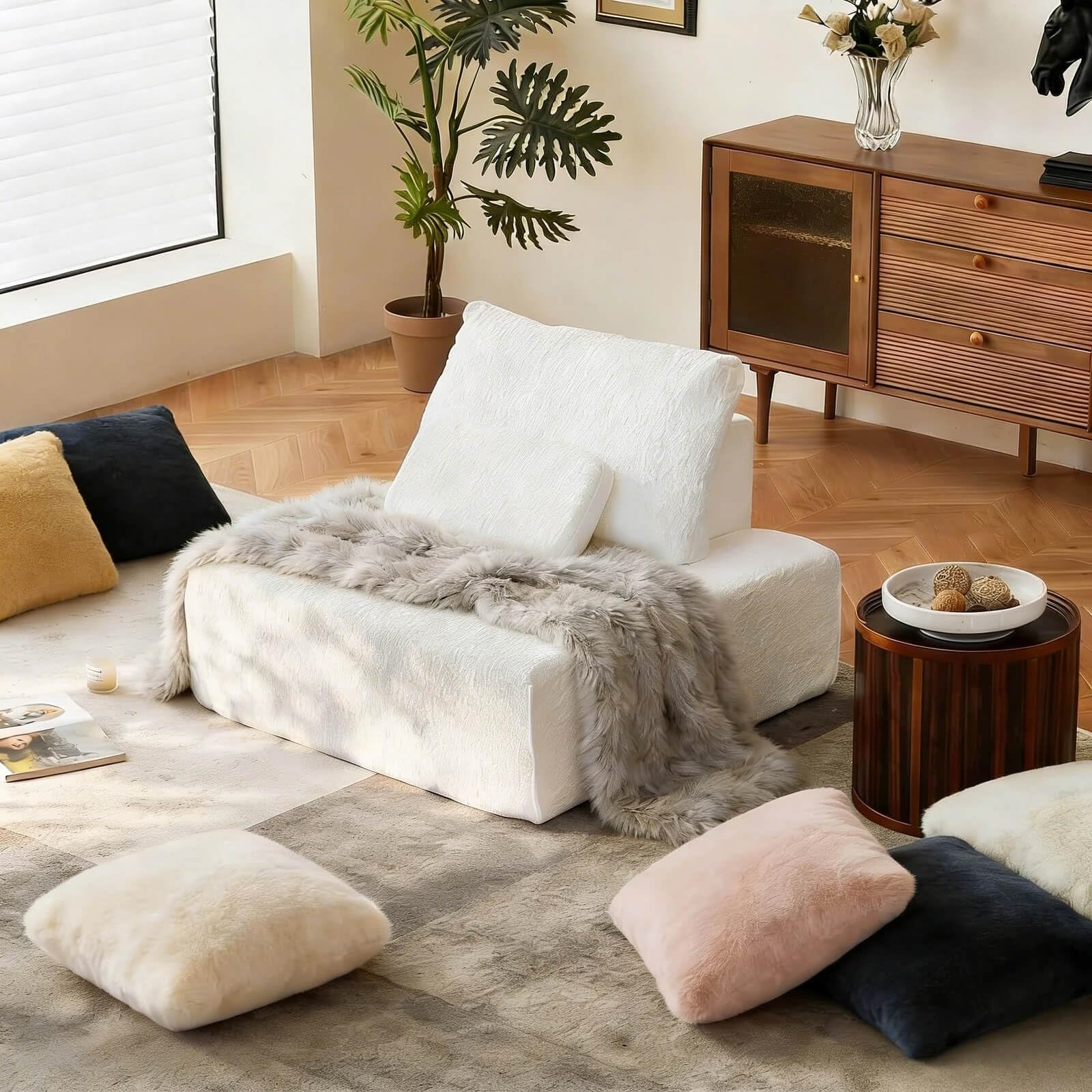 Modular Cloud Sectional Couch L-Shaped Sofa with Chaise Deep Memory Foam Seat No Assembly Required for Apartments Living