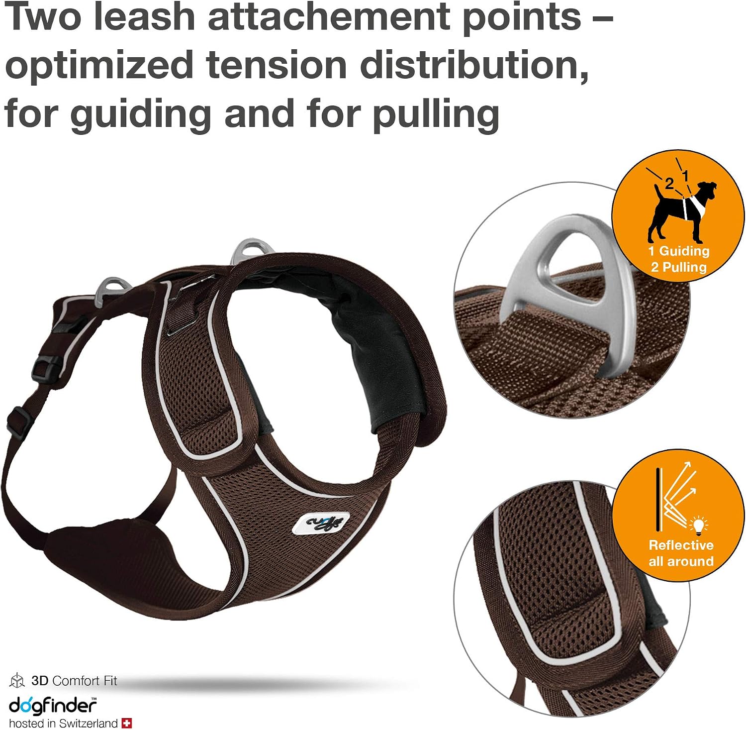 curli Belka Dog Harness Brown, Size S - Image 3