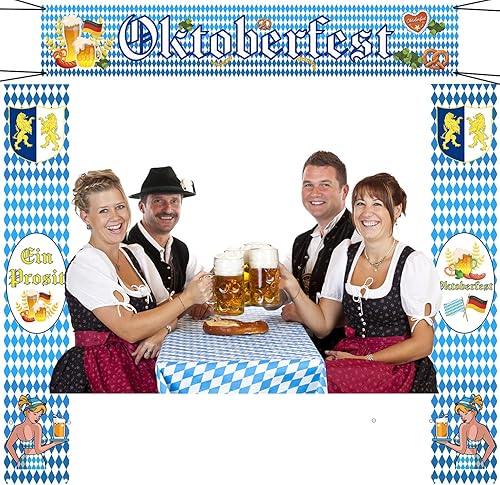 Miniatura 7 de Decoración de pancarta de Oktoberfest, guirnalda de decoración de festival de cerveza, decoración bávara de Oktoberfest para fiesta de Oktoberfest,