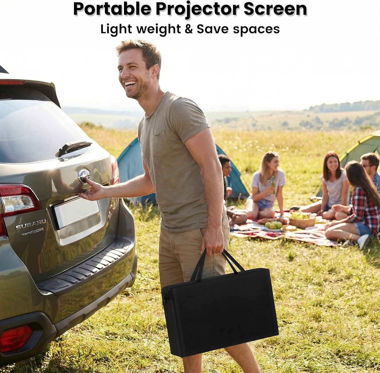 120inch Outdoor Projector Screen with Stand: 16:9 4K HD Portable Projector Screen Outdoor Indoor - Front/Rear Movie Screen with Carry Bag, Sandbag - Projection Screen for Backyard, Camping, Theater - Image 8