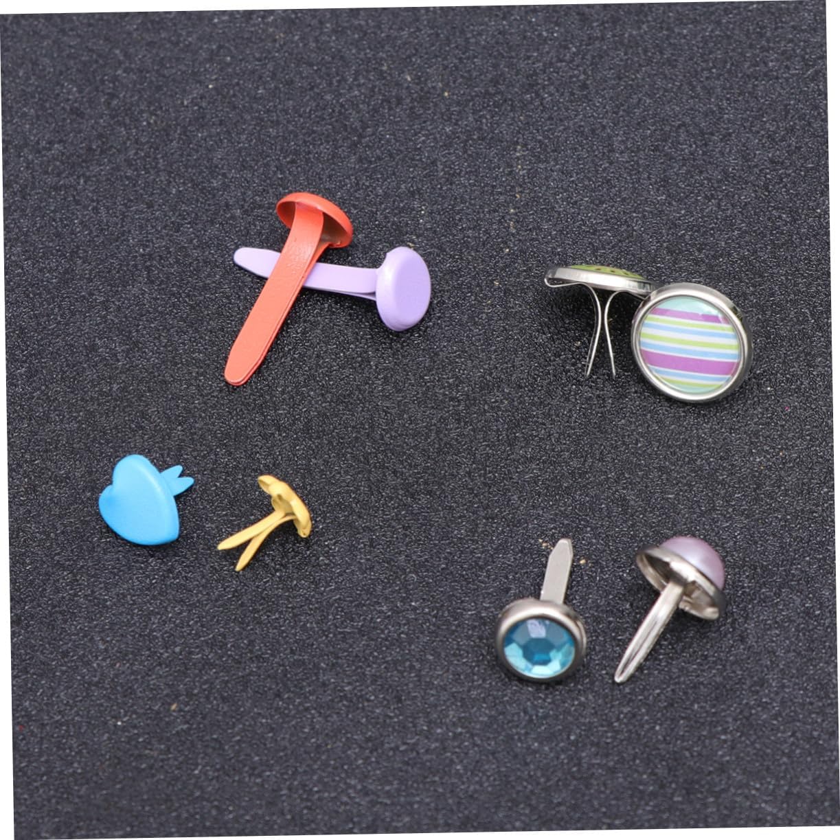 ULDIGI 110pcs Colorful Metal Brads Fastener Scrapbooking Embellishment DIY Decoration Craft Supplies with Storage Box Easy to Use Split Pins for Cards Albums and Projects