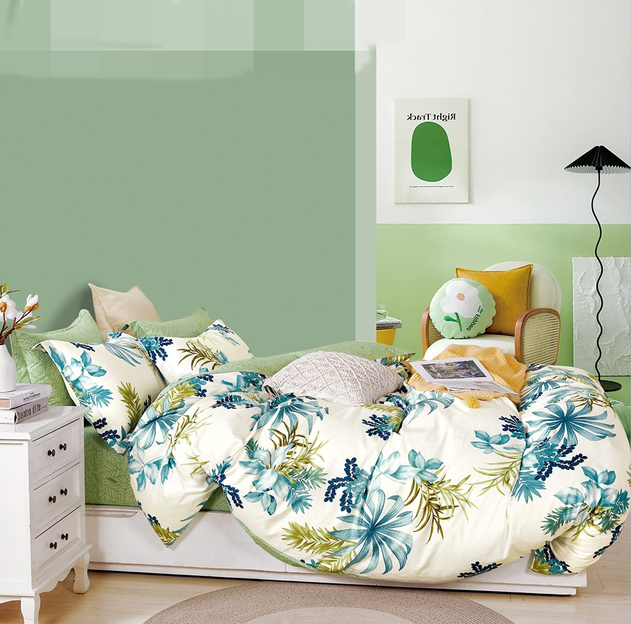 Parure De Lit 3 Pièces 100% Coton Fanny & Céline - Housse Couette 240x220cm + 2 Taies 65x65cm