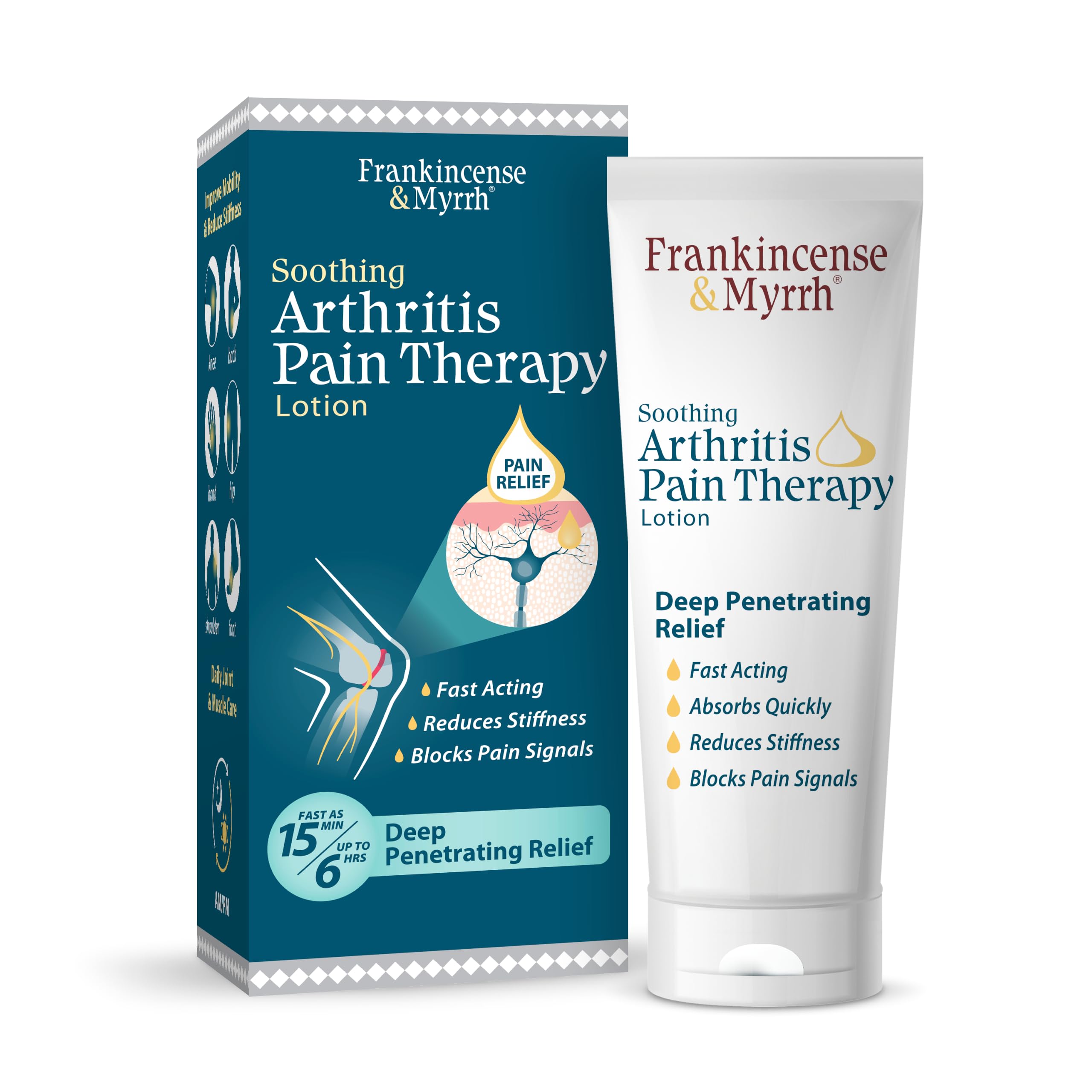 Frankincense & Myrrh Arthritis Pain Therapy Lotion, Joint & Back Relief 3oz