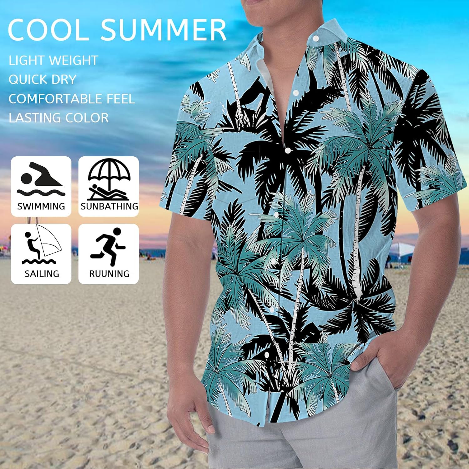 Chemise Hawaienne Homme Grande Taille Élégant Chemises Classique