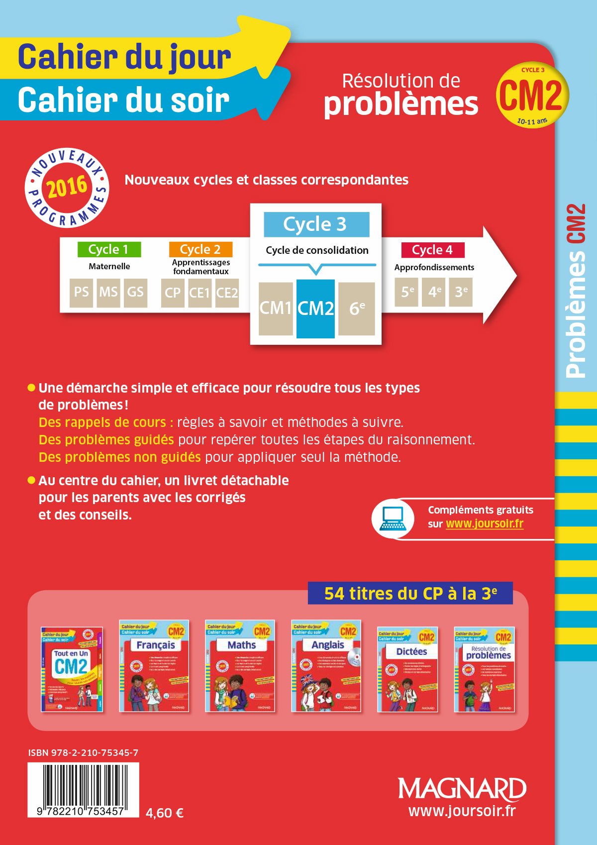 Cahier du jour/Cahier du soir Résolution de problèmes CM2 - Nouveau programme 2016
