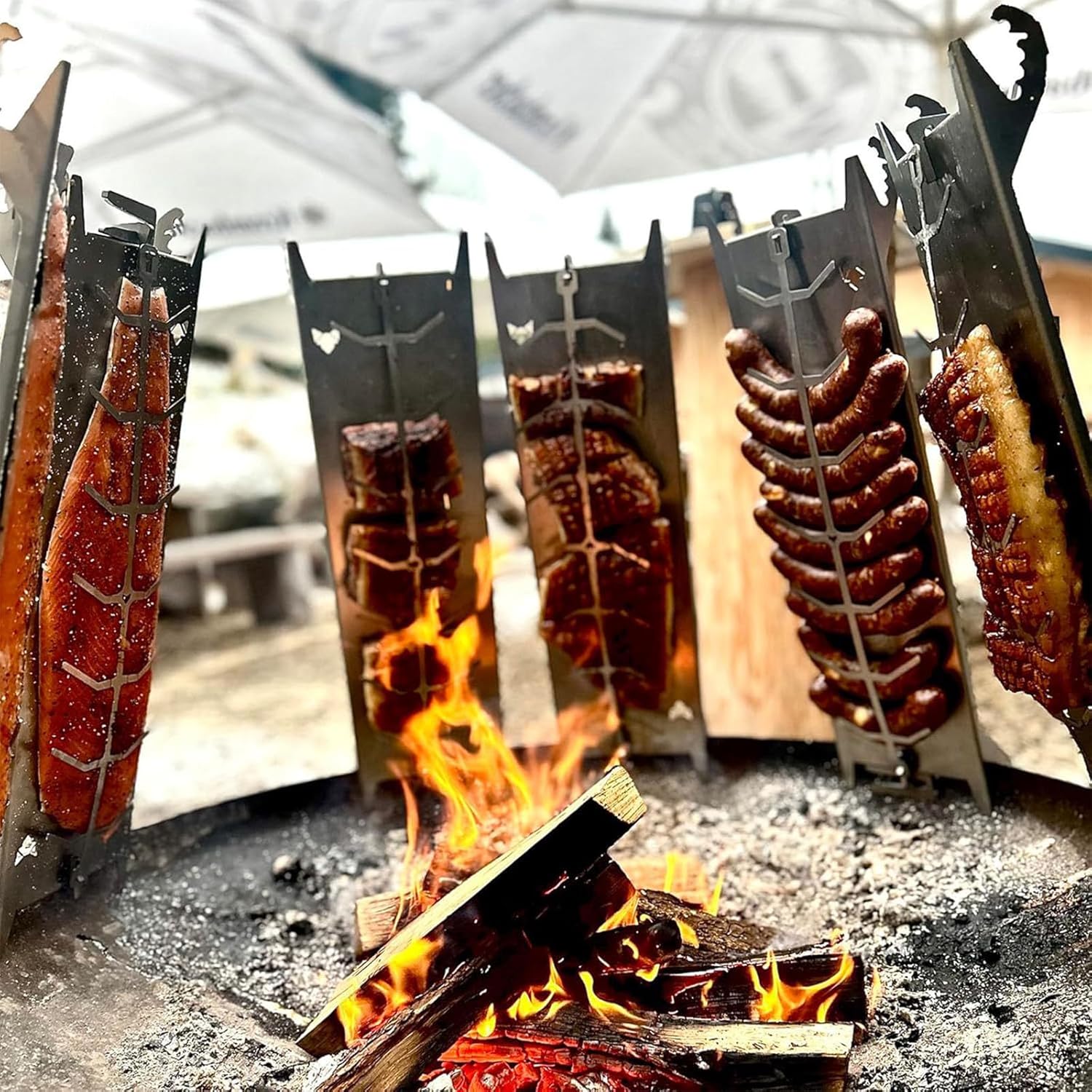 Strong Stainless Steel Fish Cooking Board Ensuring Uniform Heat Spread and Easy Flipping Dishwasher Safe Barbecue Accessory