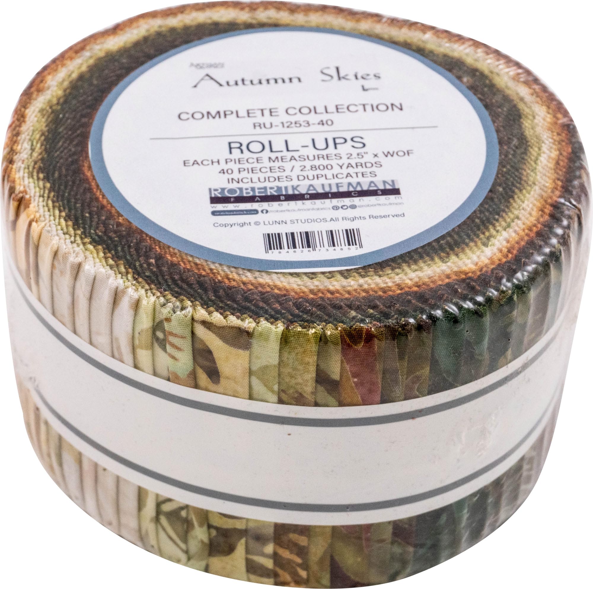Lunn Studios Artisan Batiks Autumn Skies Roll Up 40 2.5-inch Strips Robert Kaufman RU-1253-40