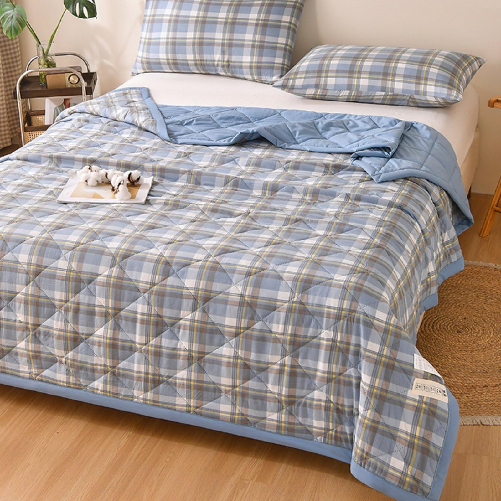 Manta de Verano Cómoda Edredón Manta con Construcción Activa y Material Absorbente Adecuada para Verano en Casa Dormitorio Secundario Invitados 1pieza, 150 200cm, Style to 4
