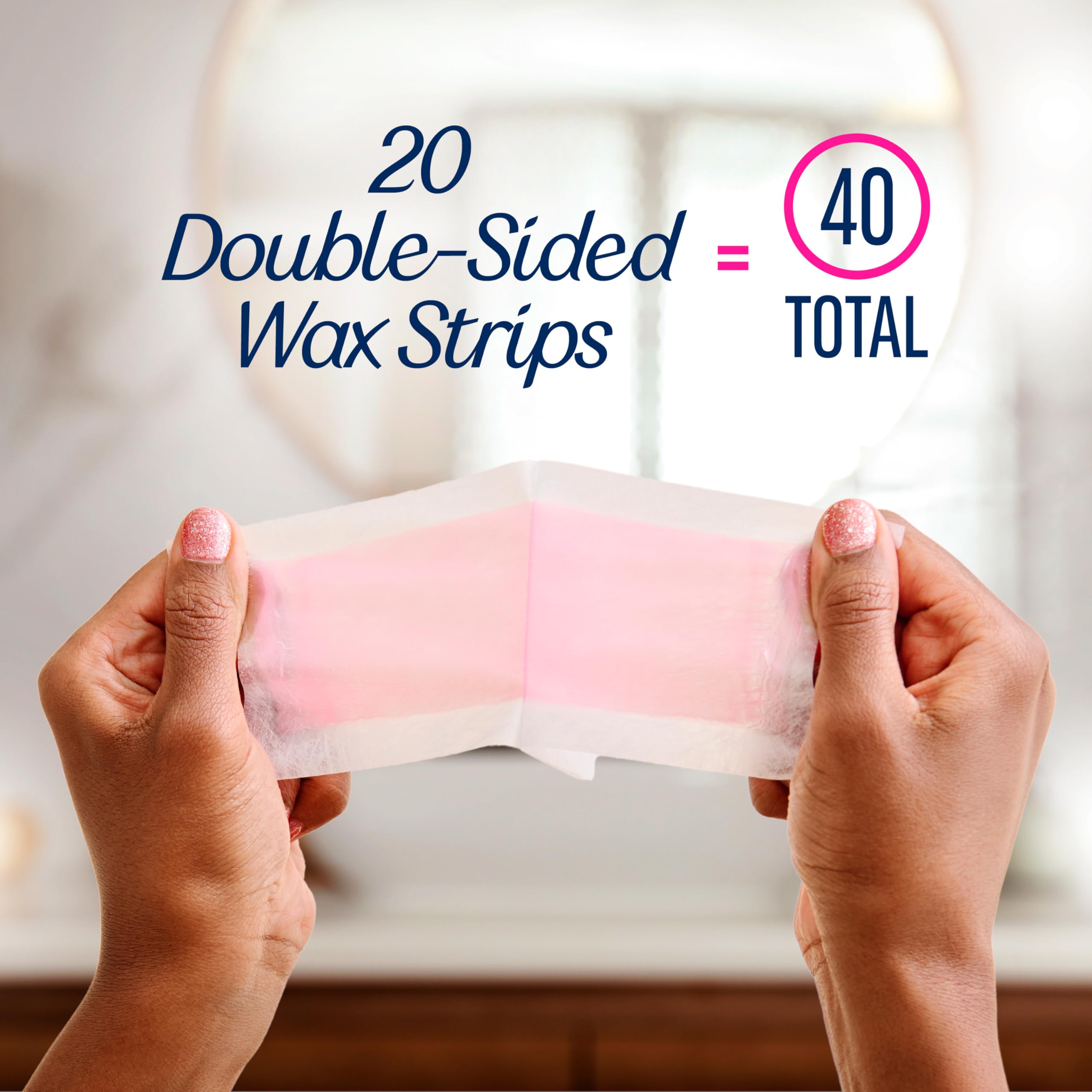 VEET?Ready-To-Use Wax Strips Hair Remover- Legs & Body: 40 Count by Veet