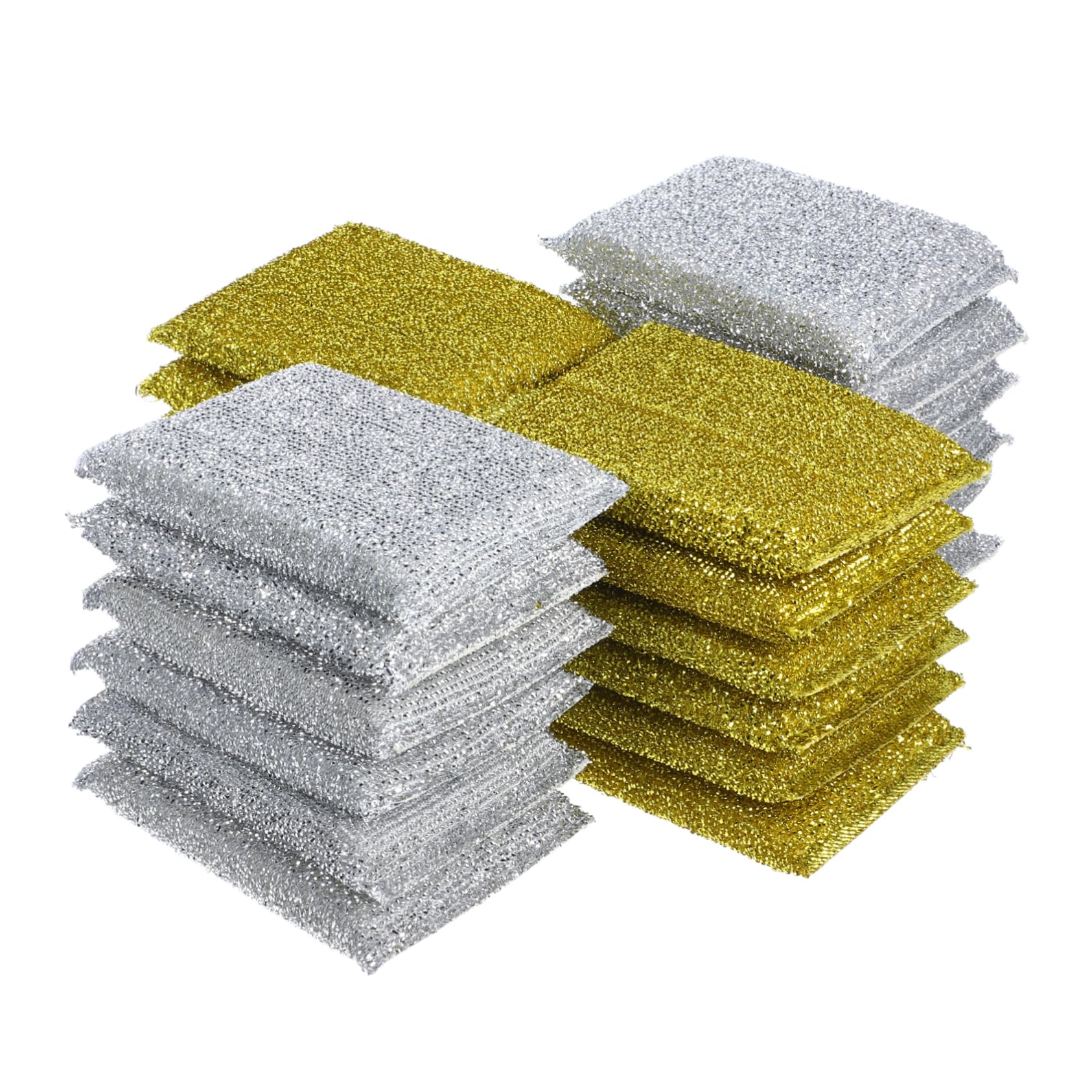 24 spugne for piatti for uso domestico, resistenti, abrasive, in metallo, for la cucina