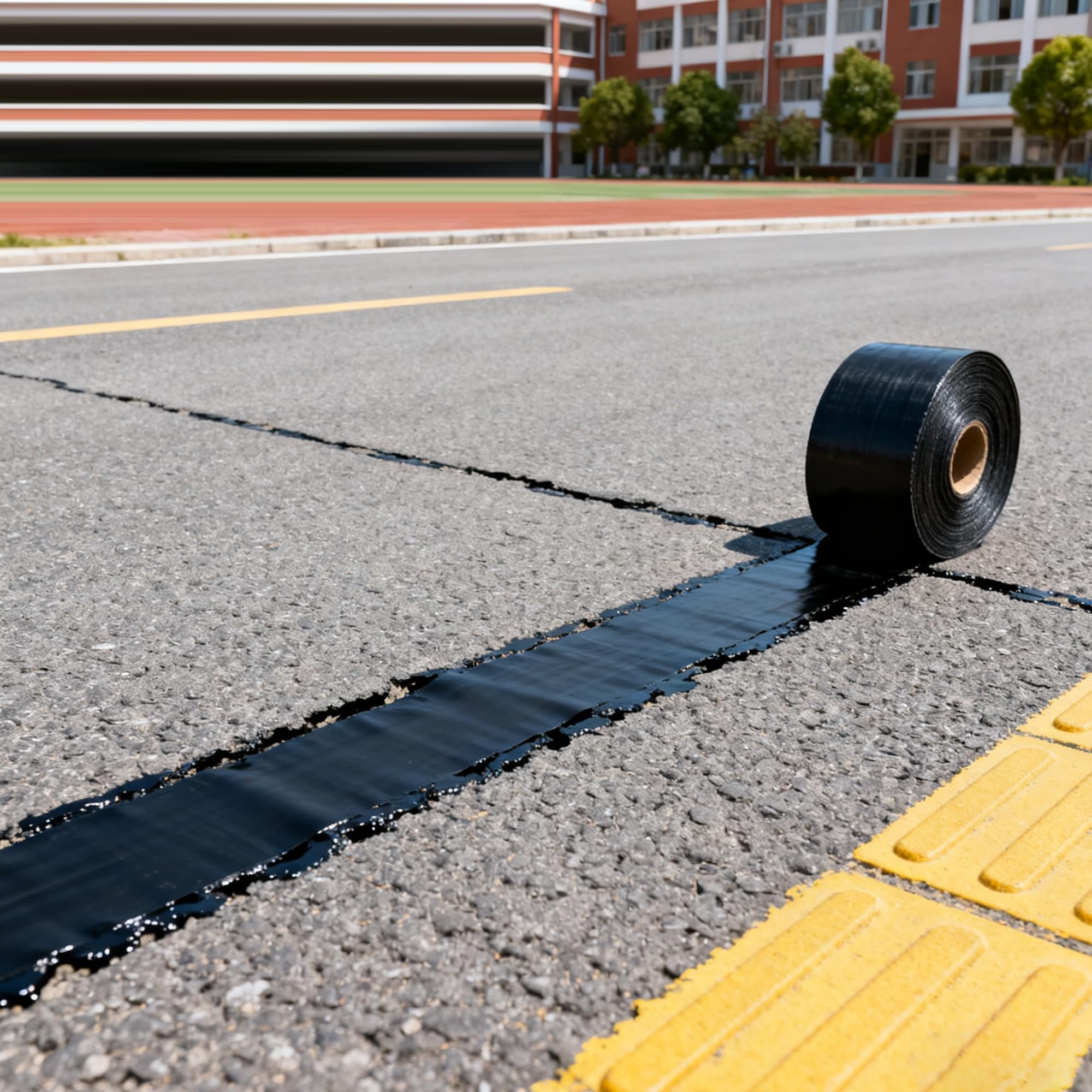 Asphalt-Rissband 15m x 5cm, Bitumen-Heißsiegelklebeband Wasserdicht & Langlebig | Einfach Anzuwenden für Asphalt, Zement, Einfahrten, Gehwegen, Parkplätzen & Dächer – Schwarz