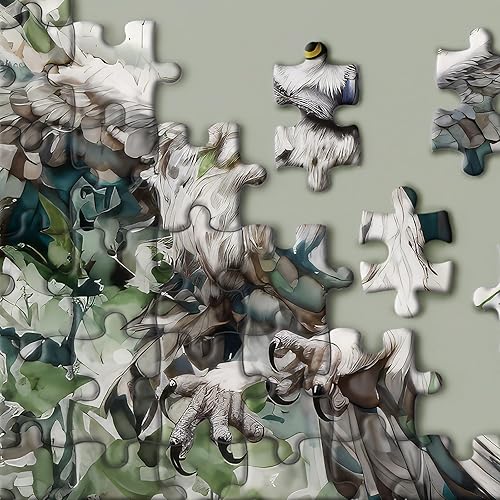 Miniatura 3 de Rompecabezas de búho y pájaro para adultos, rompecabezas de arte animal de 1000 piezas, rompecabezas de pintura de bosque de fantasía