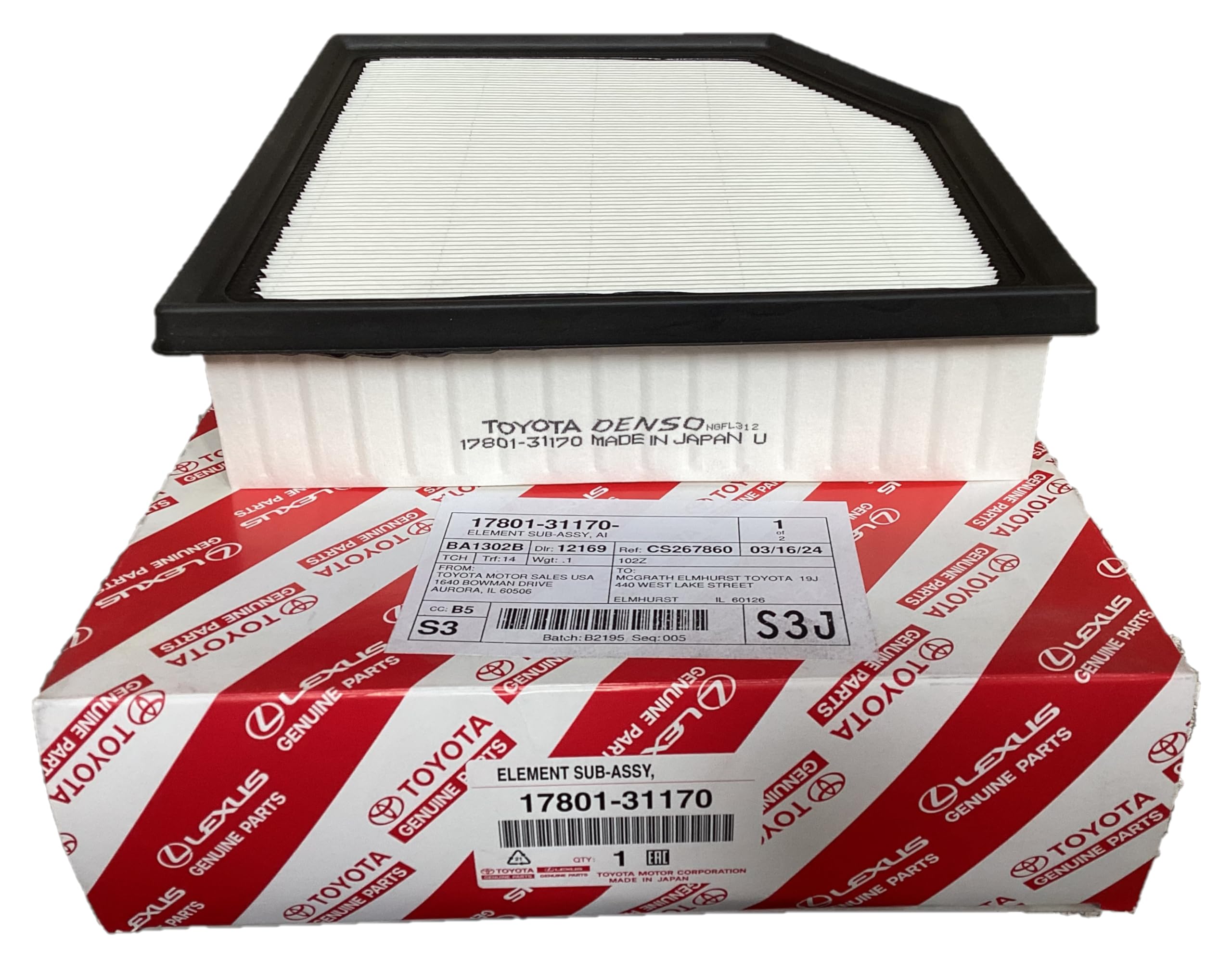 ティーズ 250本 Amazon.com: Toyota Genuine OEM Engine Air Filter, Part