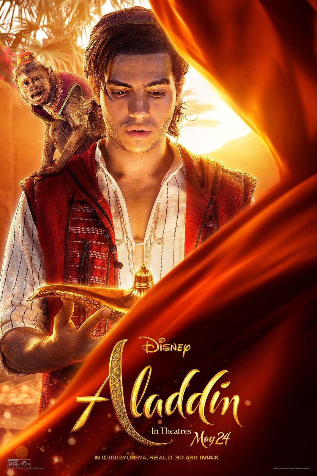 Aladdin 2019 20 A0 Poster on Canvas - Movie Art Poster in varie dimensioni per idee soggiorno o camera da letto. Immagini di film cult senza bordi Classic Iconic 70s 80s 90s Vintage Retro Home Wall D