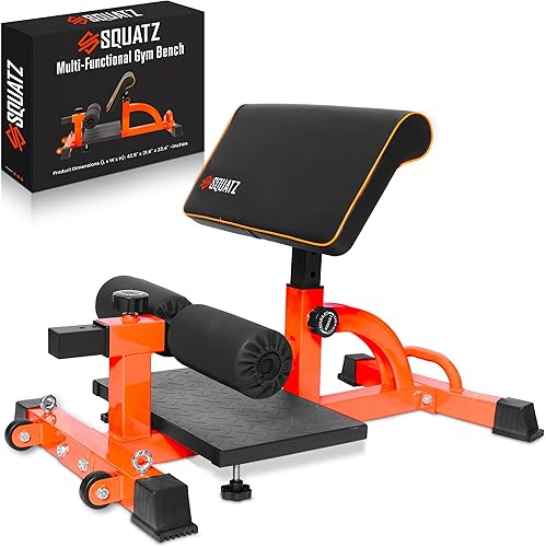 SQUATZ Máquina de sentadillas Sissy Banco plegable para sentadillas para gimnasio en casa, estación de entrenamiento y ejercicio de piernas,