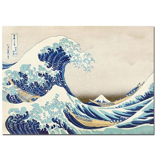 Lanzeyo Diamond Art Kits for Adults The Great Wave Diamond Painting 12x16in | Japanese Ukiyo-e Gem Art, 5D Full Round Drill Diamond Dots Kit, Beginner-Friendly DIY Craft, Home Wall Decor, Creative Gift - 01 GreatWave
