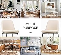 Vista 5 de COLAMY Dining Chairs Set of 2, Modern Dining Chairs, Fabric Upholstered Dining Chairs, Kitchen Chairs with Curved Back and Metal Legs for Dining