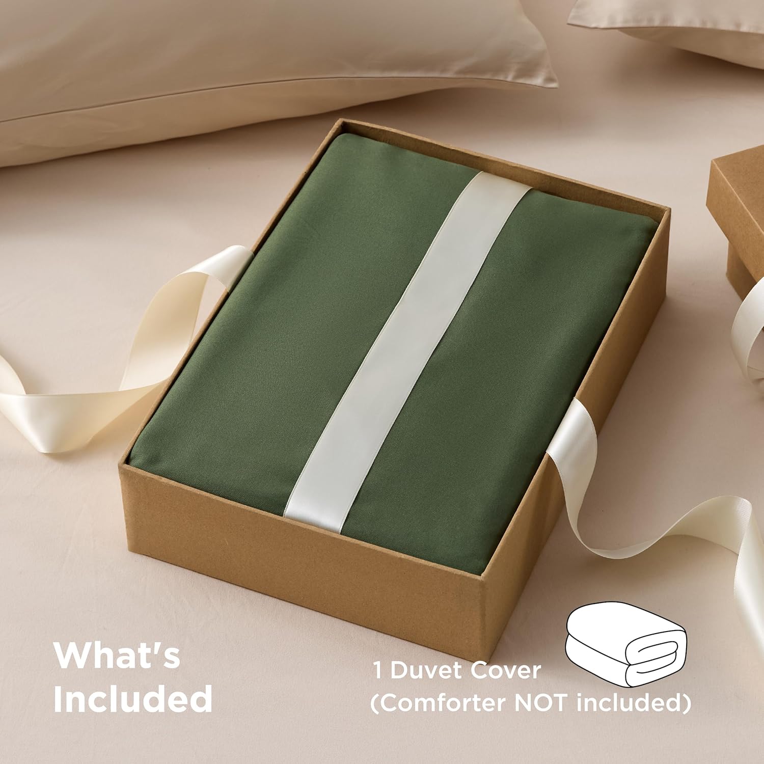 Bedsure Duvet Cover King Size - Only Includes 1 Duvet Cover (104"x90"), Hotel Luxury Soft Double Brushed All Season Bedding for Kids & Adults, Zipper Closure, NO Comforter, Olive Green