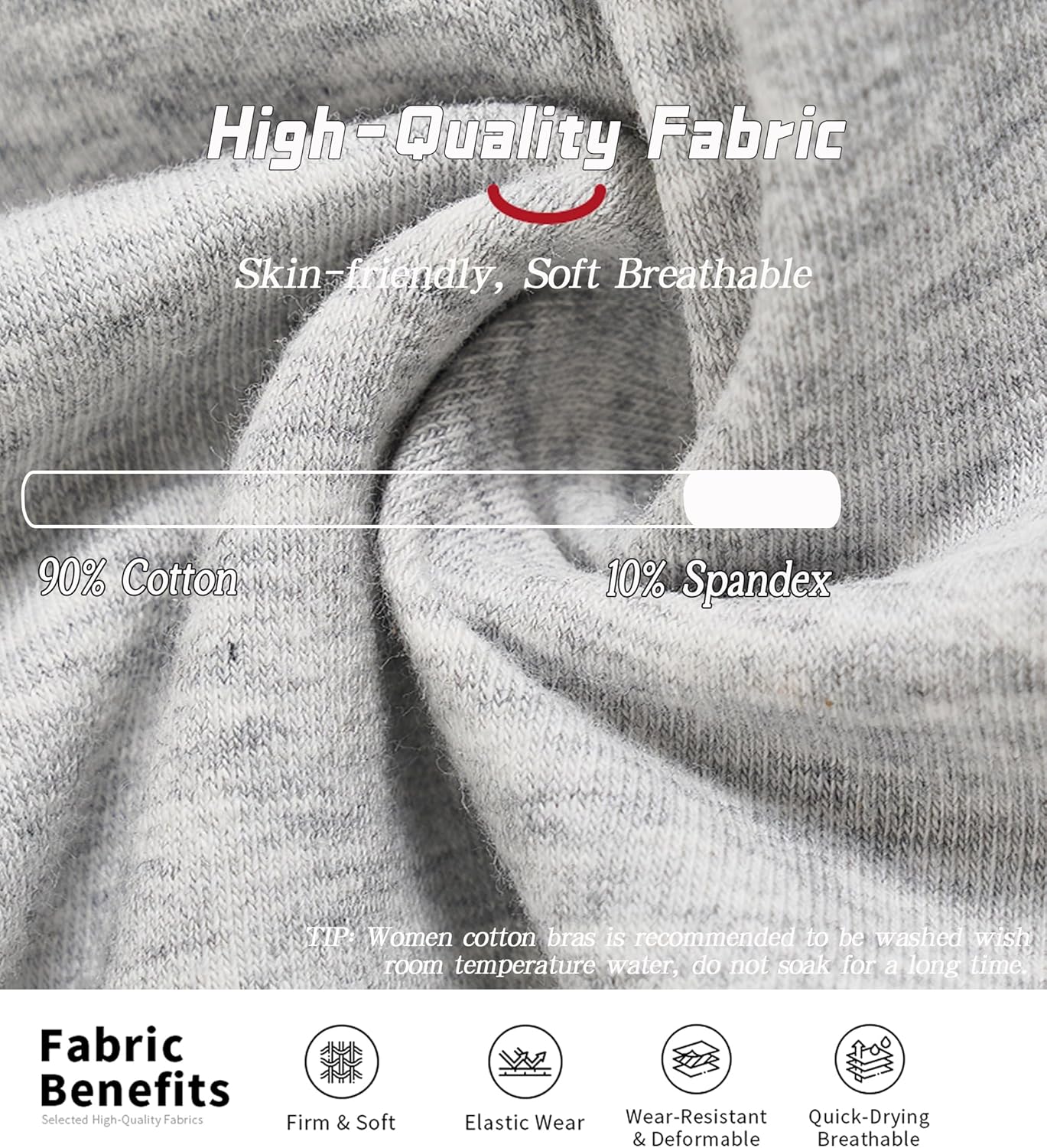 Women's Cotton Bras - Wireless Unlined Sleep Bralette Comfortable Seamless Cami Bra - Image 5