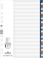 Vista 3 de Durable 675627 Archivo de índice numérico con pestañas de color 1-31 y perforado universal de colores surtidos