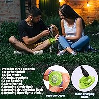 Vista 2 de Equipo de correr reflectante, luces LED recargables por USB, 6 modos de luces estroboscópicas para corredores, caminatas nocturnas, luces traseras