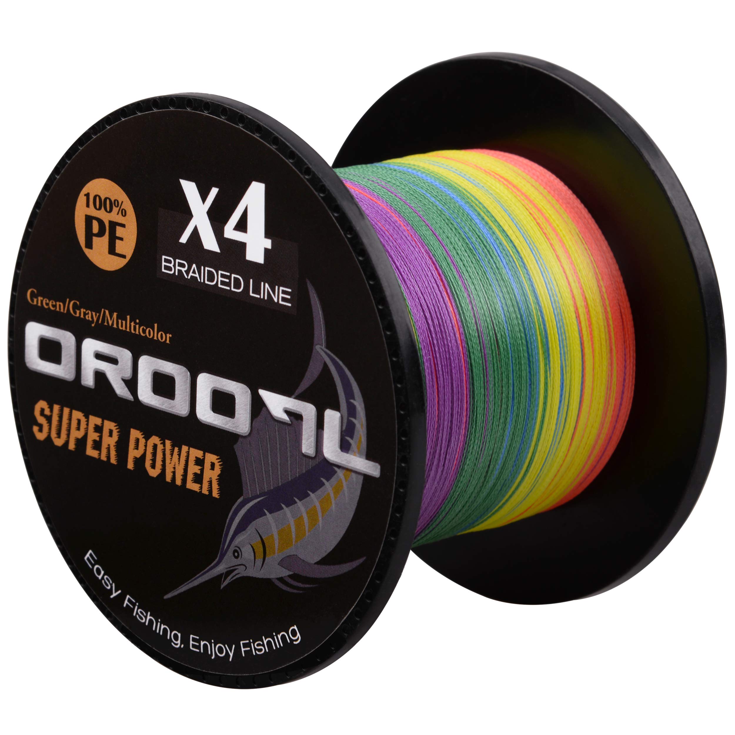 Braided Fishing Line, 10lb-133lb Fishing Line Braid 4-Strand PE Braided Fishing Line Abrasion Resistant Smooth Sensitive Strong Fishing Line for Saltwater Freshwater Green Gray Multicolor — image 1