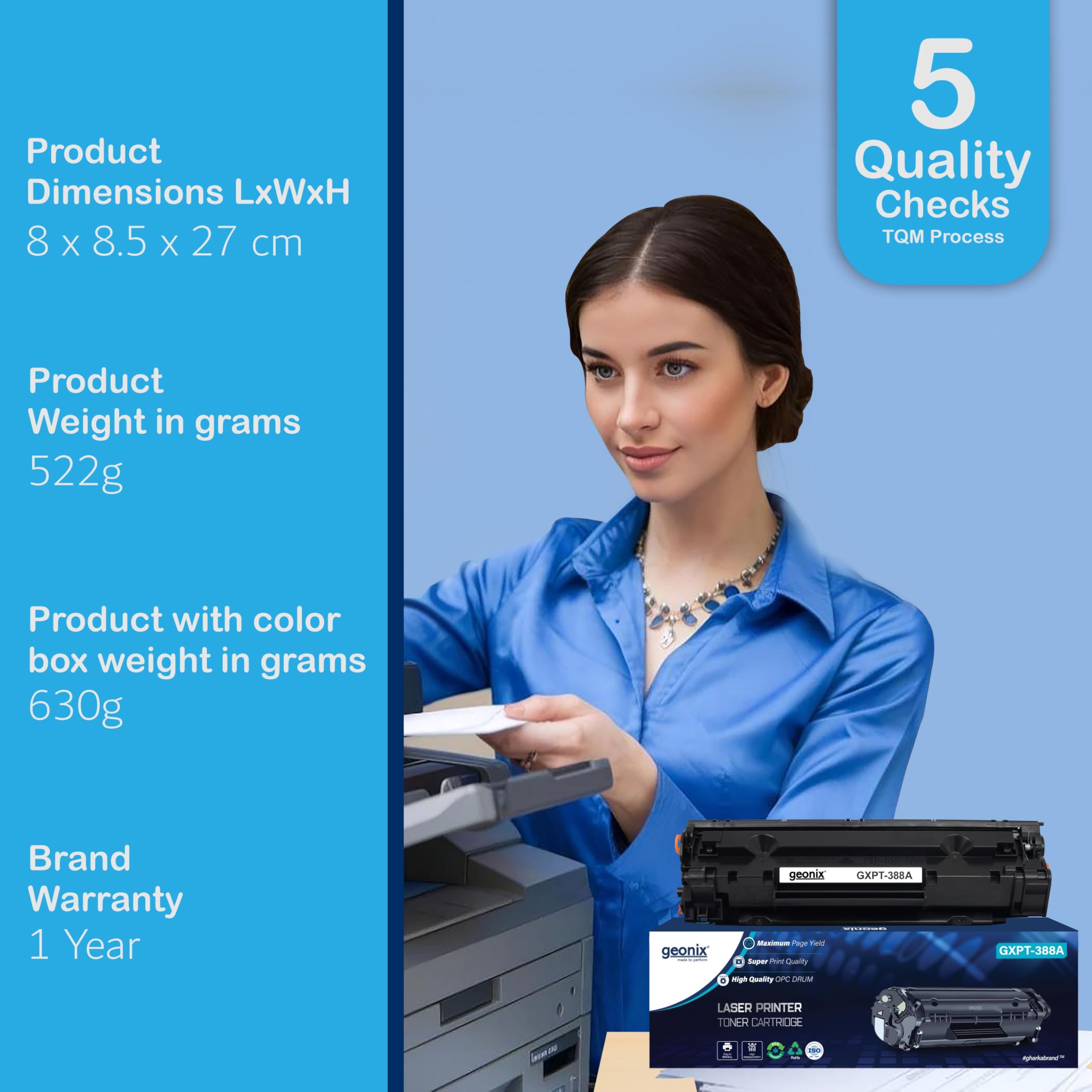 GEONIX Printer Toner Cartridge 388A Compatible with HP LaserJet P1007/P1008/P1106/P1108 LaserJet Pro M1136/1213NF/1216NFN/M126A/M1218NFS MFP/M126NW/M128FP/M128FN/M128FW/M226DW/M226DN/M202DW/M202N 4