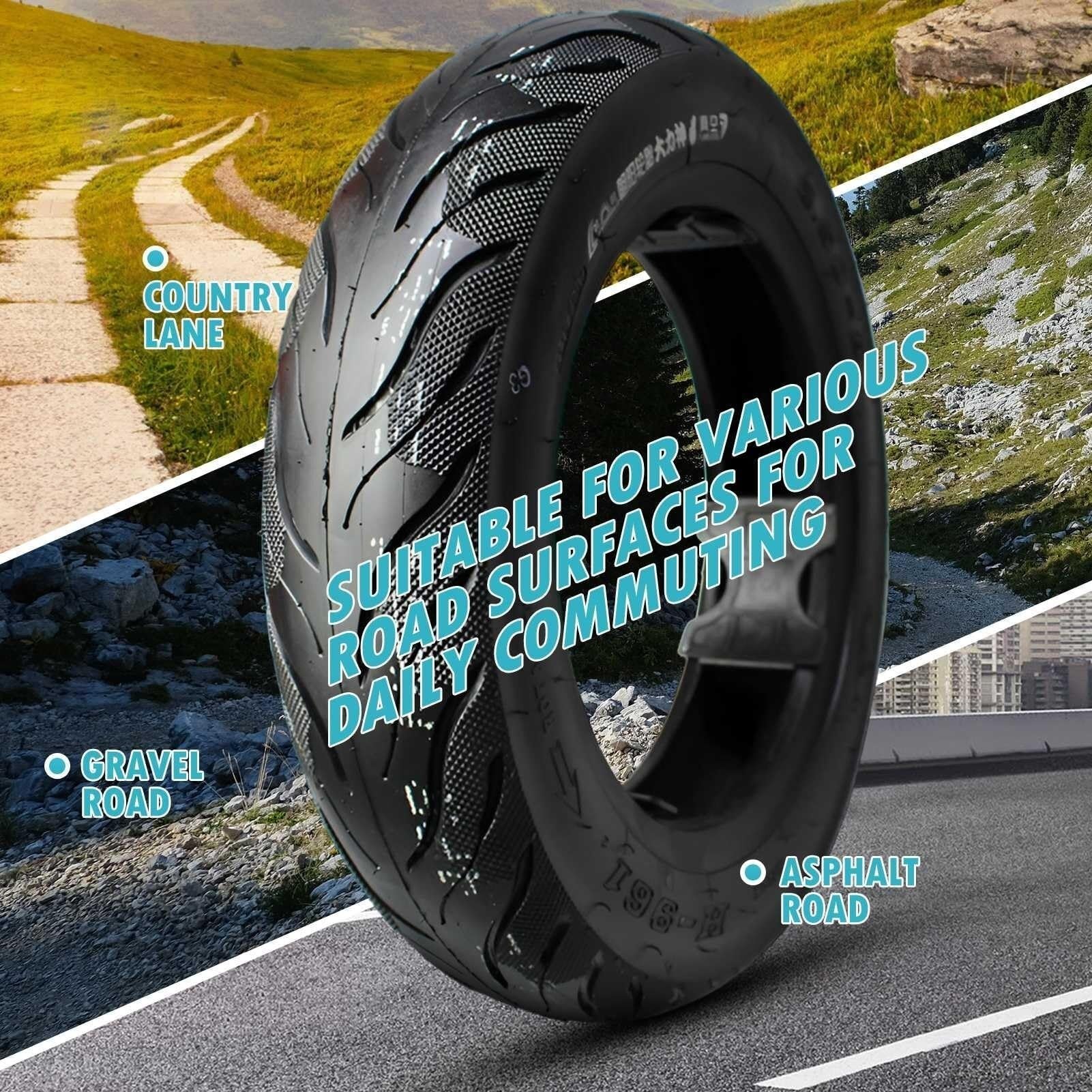 2.50-8 Pneu Moto sans Chambre à Air, 4PR 28J, Charge 100 kg/220 lbs, Résistant aux Perforations, Antidérapant