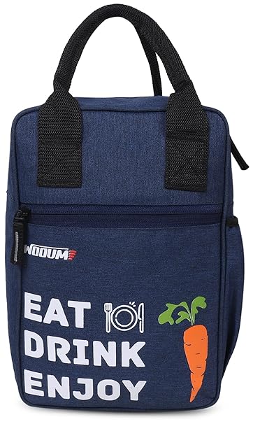 Insulated Lunch Bag, Tiffin Bag, Travel Lunch Pouch, Food Storage Bag With Handle For Office, College, School, Water Resistance Material (Size 11X7.5X4Inch,Blue, Pvc Coated Fabric), 5 liter