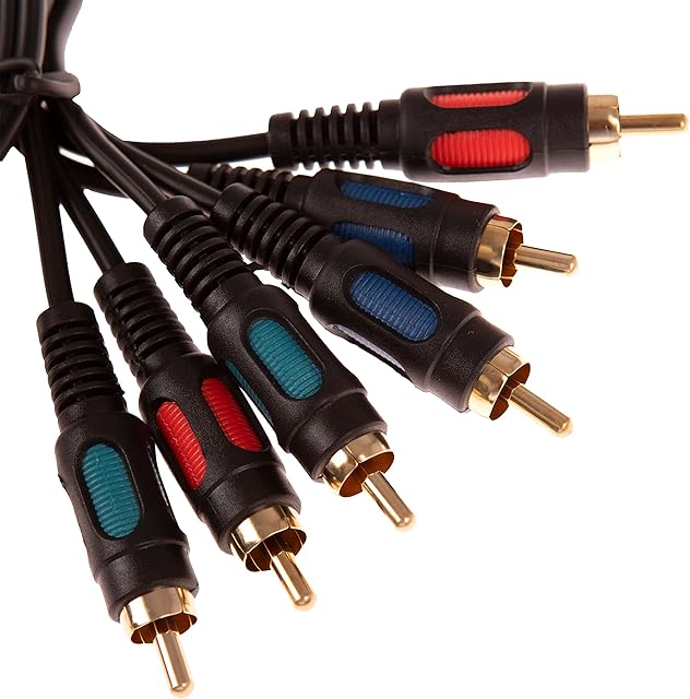 CDL Micro 0.5m/ 50cm 1' Feet Gold Triple Component RGB YUV YPbPr RCA M-M Male to Male Cable Lead