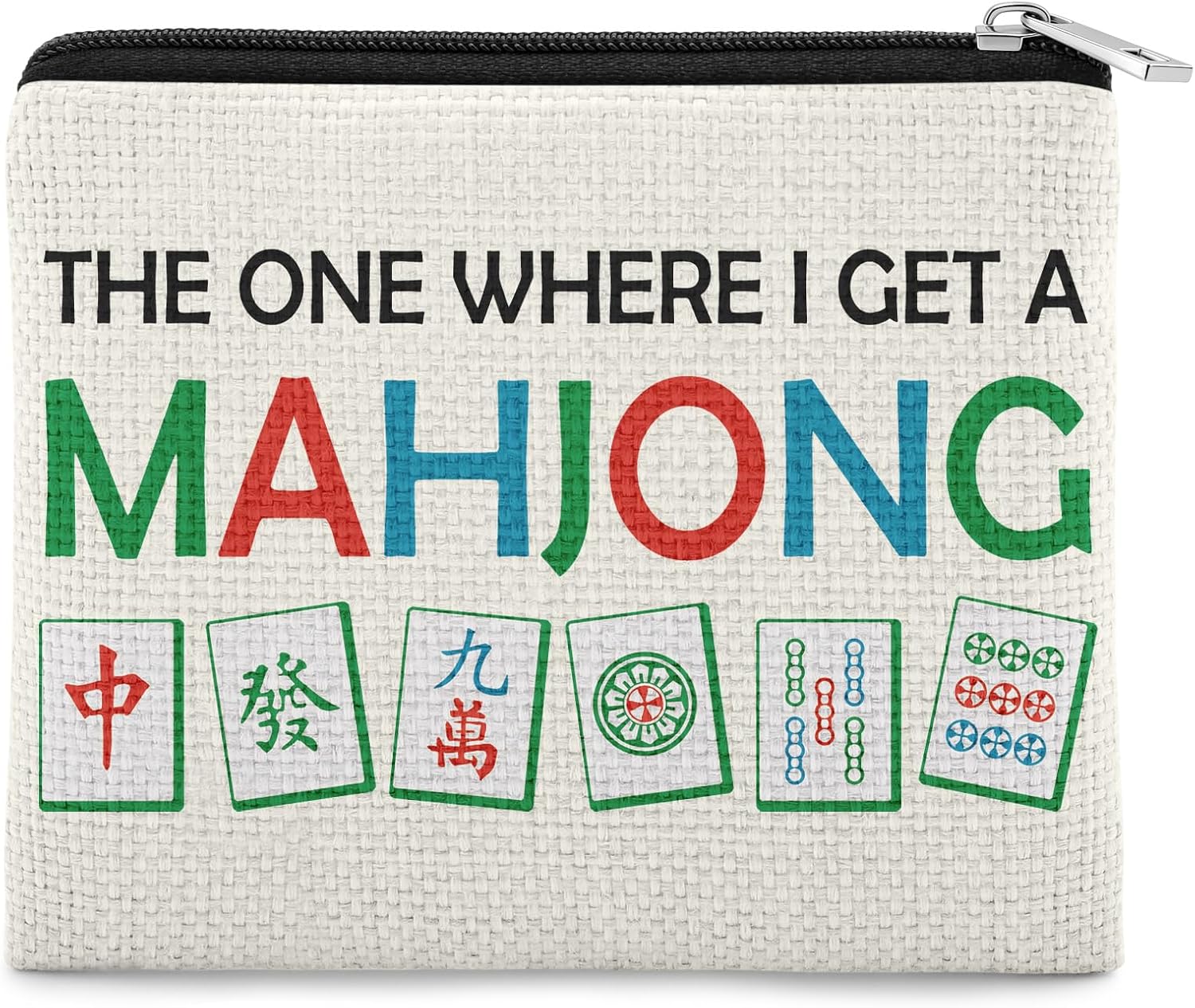 Mahjong Gift Coin Purse for Women Mahjong Lover Player Christmas Birthday Gift Gambling Gifts Grandma Aunt Mom Sister Friends Present Valentines Retirement Gifts Zipper Change Pouch
