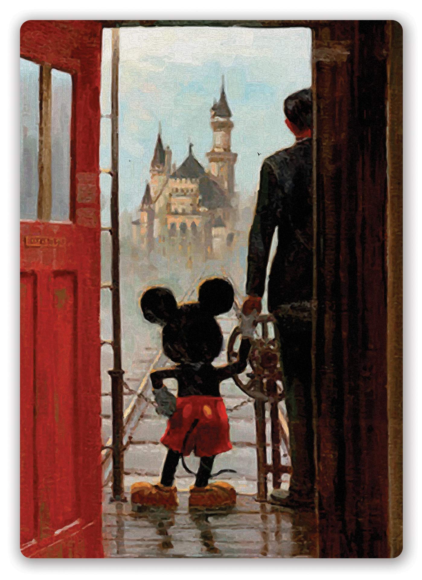 | TOASTED MERCH | Mickey & Walt Holding Hands V2 (Medium) | Sticky-Pads – Metal Wall Sign Plaque Magic Kingdom Disney